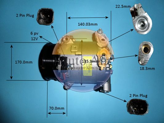 Auto Air 14-0800 A/C Air Con Compressor Air Conditioning Fits Ford Transit