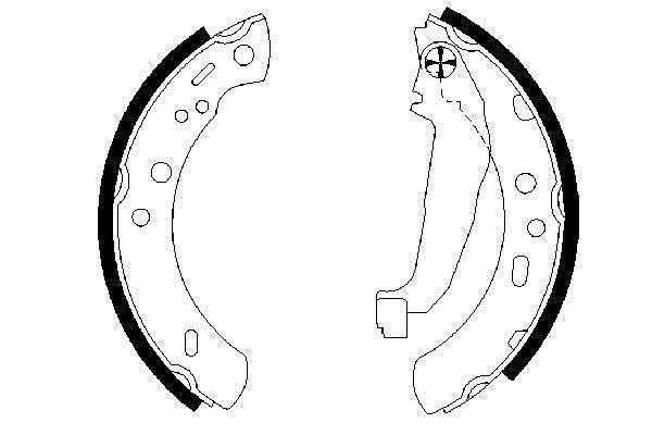 BOSCH 0986487604 Brake Shoe Set Rear 27mm Width Braking System Fits Nissan Micra