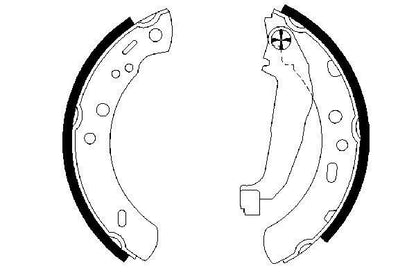 BOSCH 0986487604 Brake Shoe Set Rear 27mm Width Braking System Fits Nissan Micra