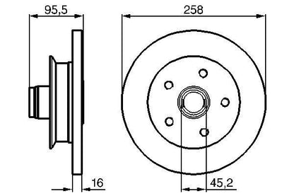 BOSCH 0986478224 Brake Disc Front Fits VW Transporter Transporter / Caravelle