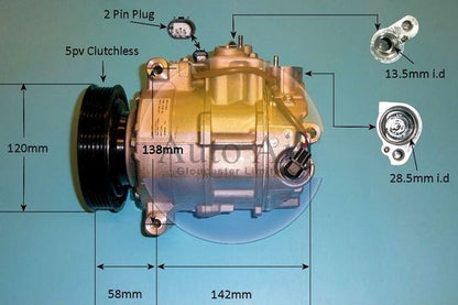 AUTO AIR 14-1278 Air Conditioning Compressor A/C Fits Mercedes-Benz B-Class