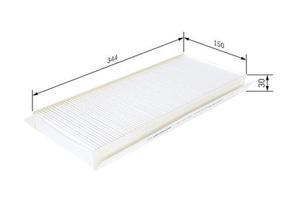 BOSCH 1987432006 Cabin Air Filter 344mm Length Particulate Fits Ford Mazda