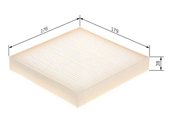 BOSCH 1987435134 Cabin Air Filter 176mm Length Particulate Fits Kia Picanto