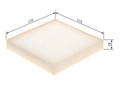 BOSCH 1987435134 Cabin Air Filter 176mm Length Particulate Fits Kia Picanto