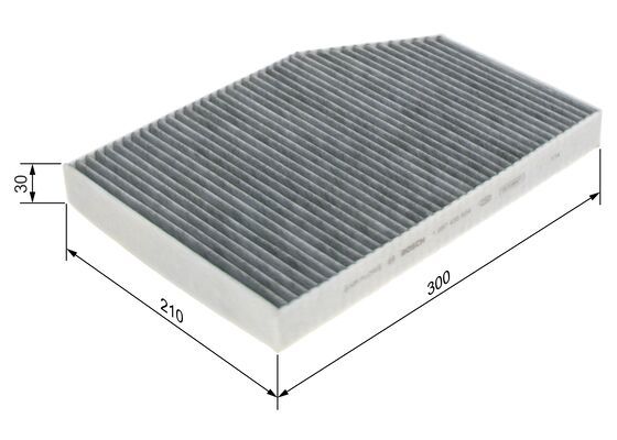 BOSCH 1987435604 Cabin Air Filter 300mm Length Activated Carbon Fits BMW