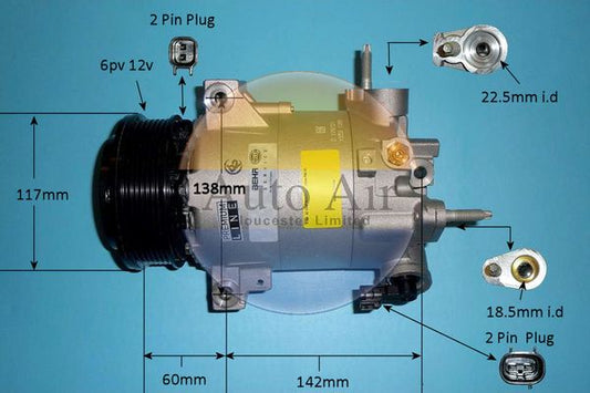 AUTO AIR 14-1059 Air Compressor A/C Air Conditioning Fits Ford Ecosport Fiesta