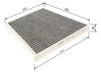 BOSCH 1987432381 Cabin Air Filter 312mm Fits Mercedes-Benz 124 CLS E-Class