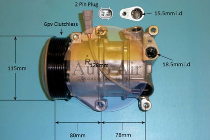 AUTO AIR 14-1284 Air Conditioning Compressor Fits Toyota Yaris/Vitz Yaris