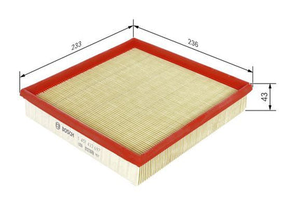 BOSCH 1457433697 Air Filter 233mm Length 42.5mm Height Fits BMW 3 Series Z3