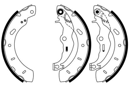 BOSCH 0986487796 Brake Shoe Set Rear 41.5mm Width Braking System Fits Ford