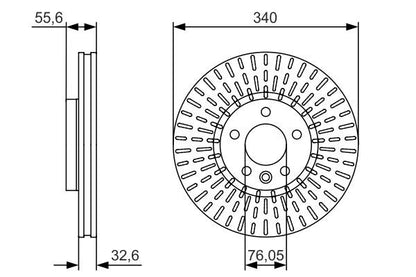 BOSCH 0986479546 Brake Disc Front Vented 339.8mm Outer Diameter Fits VW