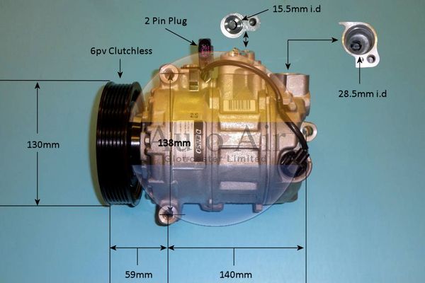 AUTO AIR 14-7007 Air Compressor A/C Air Con Air Conditioning Fits VW Touareg