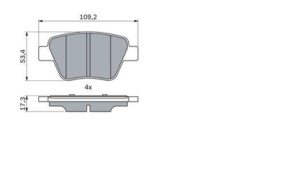 BOSCH 0986494416 Brake Pad Set For Disc Brake Rear Fits Audi Seat Skoda VW