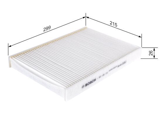 BOSCH 1987435112 Cabin Filter 299mm 26mm Height Fits Alfa Romeo Giulia Stelvio