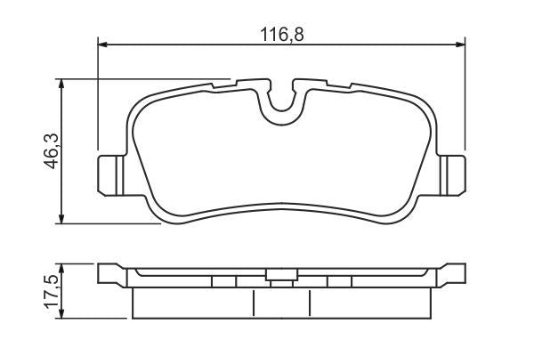 BOSCH 0986494148 Brake Pad Set For Disc Rear 17.5mm Thickness Fits Land Rover