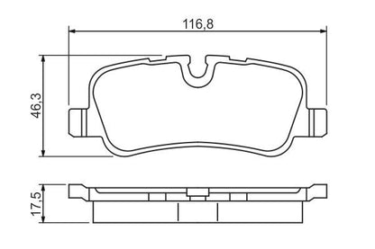 BOSCH 0986494148 Brake Pad Set For Disc Rear 17.5mm Thickness Fits Land Rover