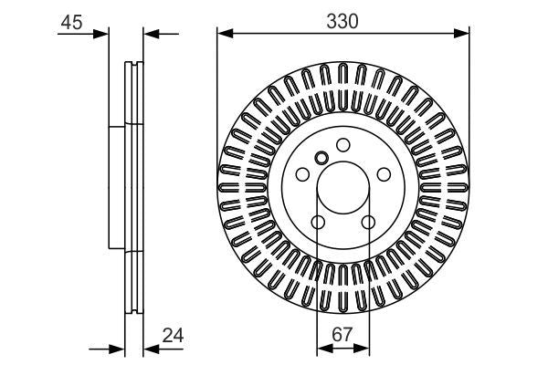 BOSCH 0986479C94 Brake Disc Front Vented Fits 2 Series X1 X2 Mini Countryman