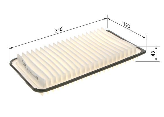 BOSCH 1987429187 Air Filter 318mm Length Insert 43mm Height Fits Lexus Toyota