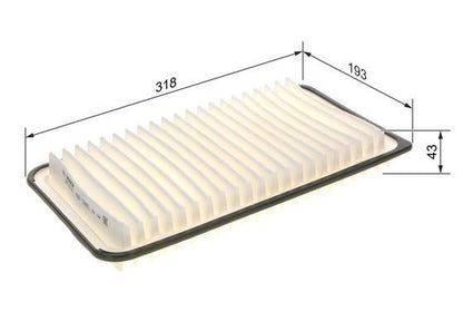 BOSCH 1987429187 Air Filter 318mm Length Insert 43mm Height Fits Lexus Toyota