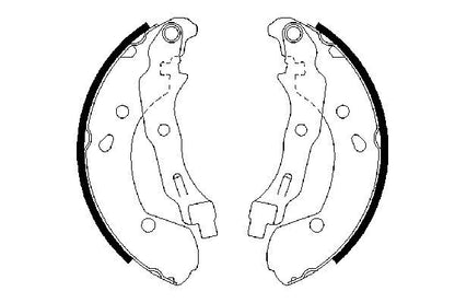 BOSCH 0986487668 Brake Shoe Set Rear 38mm Width Fits Lada Nissan Renault