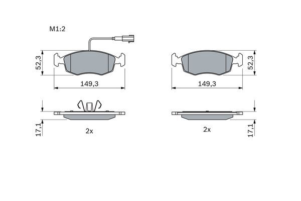 BOSCH 0986494463 Brake Pad Set For Disc Brake Front Fits 500 C Punto Punto Evo