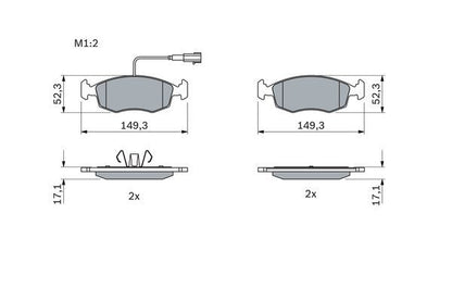 BOSCH 0986494463 Brake Pad Set For Disc Brake Front Fits 500 C Punto Punto Evo