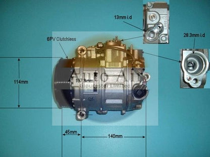 AUTO AIR 14-9153 Air Conditioning Compressor A/C Fits Mercedes-Benz S-Class
