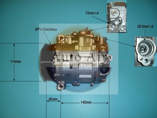 AUTO AIR 14-9153 Air Conditioning Compressor A/C Fits Mercedes-Benz S-Class