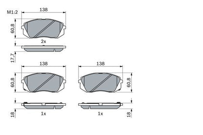 BOSCH 0986494559 Brake Pad Set For Disc Front 18mm Thickness Fits Hyundai Kia