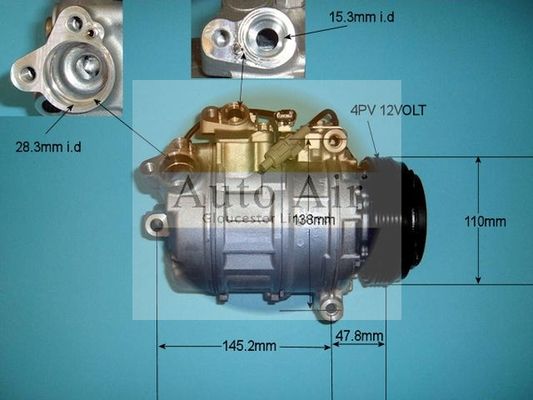 AUTO AIR 14-9152 Air Conditioning Compressor Fits BMW 3 Series 5 Series 6 Series