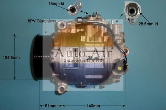 AUTO AIR 14-0197 Air Conditioning Compressor A/C Fits Mercedes-Benz E-Class