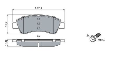 BOSCH 0986494027 Brake Pad Set For Disc Brake Front For DS Opel Peugeot Vauxhall