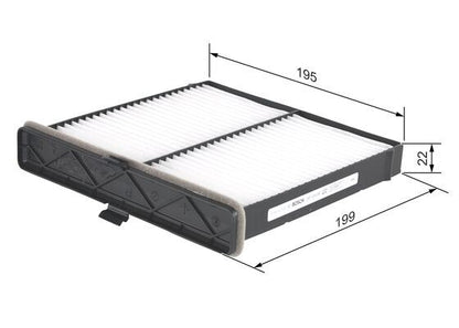 BOSCH 1987435085 Cabin Air Filter 199mm Length Particulate For Mazda CX-3 Mazda2