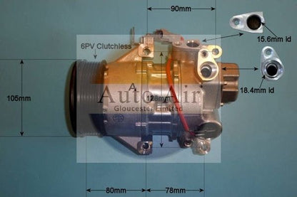 AUTO AIR 14-0055 Air Conditioning Compressor A/C Air Con Replacement For Toyota