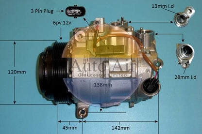 AUTO AIR 14-0241 Air Conditioning Compressor Fits Mercedes-Benz CLS E-Class