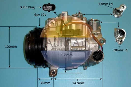 AUTO AIR 14-0241 Air Conditioning Compressor Fits Mercedes-Benz CLS E-Class