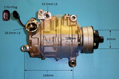 AUTO AIR 14-1289 Air Compressor A/C Air Con Air Conditioning Fits Audi A6 A7 A8