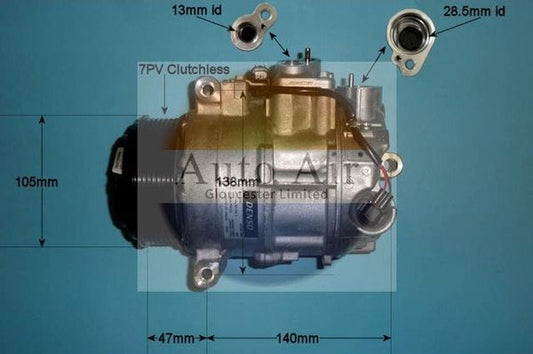 AUTO AIR 14-0123 Air Conditioning Compressor Fits Mercedes-Benz C-Class E-Class