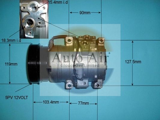AUTO AIR 14-0092 Air Conditioning Compressor Fits Toyota Previa / Estima