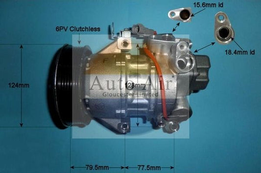 AUTO AIR 14-7472 Air Compressor A/C Air Conditioning Fits Toyota Yaris/Vitz