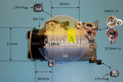 Auto Air 14-9670 A/C Air Con Compressor Air Conditioning Fits Land Rover