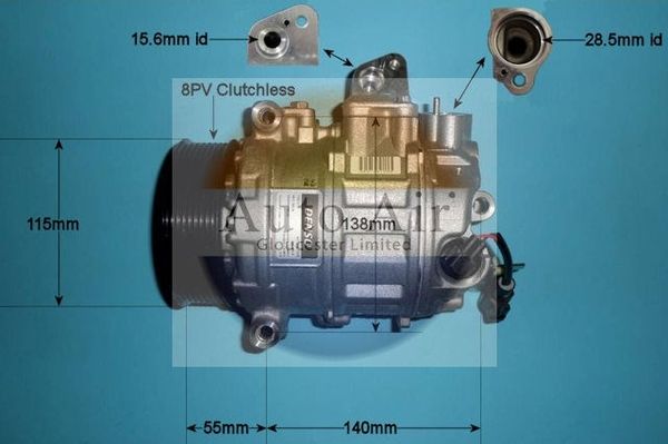 AUTO AIR 14-2081 Air Conditioning Compressor Fits Land Rover Range Rover Sport