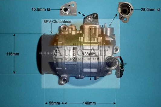 AUTO AIR 14-2081 Air Conditioning Compressor Fits Land Rover Range Rover Sport
