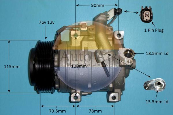 AUTO AIR 14-1290 Air Conditioning Compressor A/C Air Con Replacement 12V Voltage