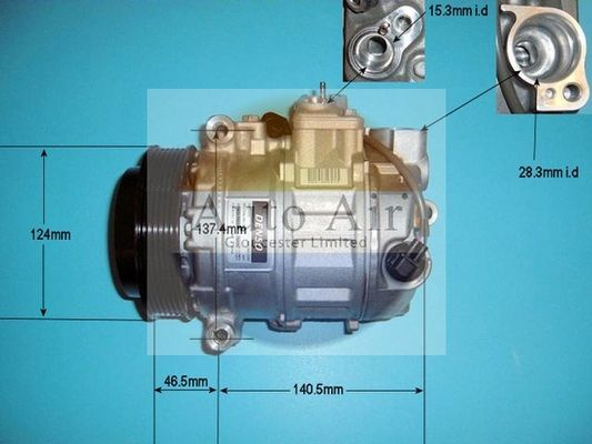 AUTO AIR 14-9665 Air Conditioning Compressor Fits Porsche 911 Boxster Cayman
