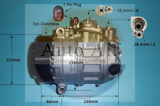 AUTO AIR 14-0351 Air Compressor A/C Air Conditioning Fits Porsche Panamera