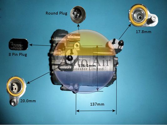 AUTO AIR 14-0805 Air Compressor A/C Air Con Air Conditioning Fits Volvo XC90
