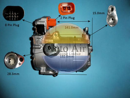 AUTO AIR 14-0809 Air Compressor A/C Air Conditioning Fits Audi Bentley Porsche