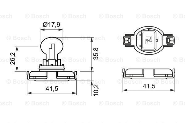 BOSCH 1987302267 Light Bulb 12V 24W Rated Power PSY24W Lamp Type Fits LAND ROVER