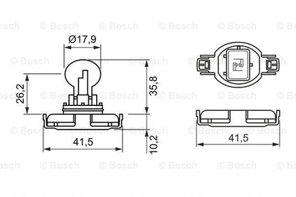 BOSCH 1987302267 Light Bulb 12V 24W Rated Power PSY24W Lamp Type Fits LAND ROVER